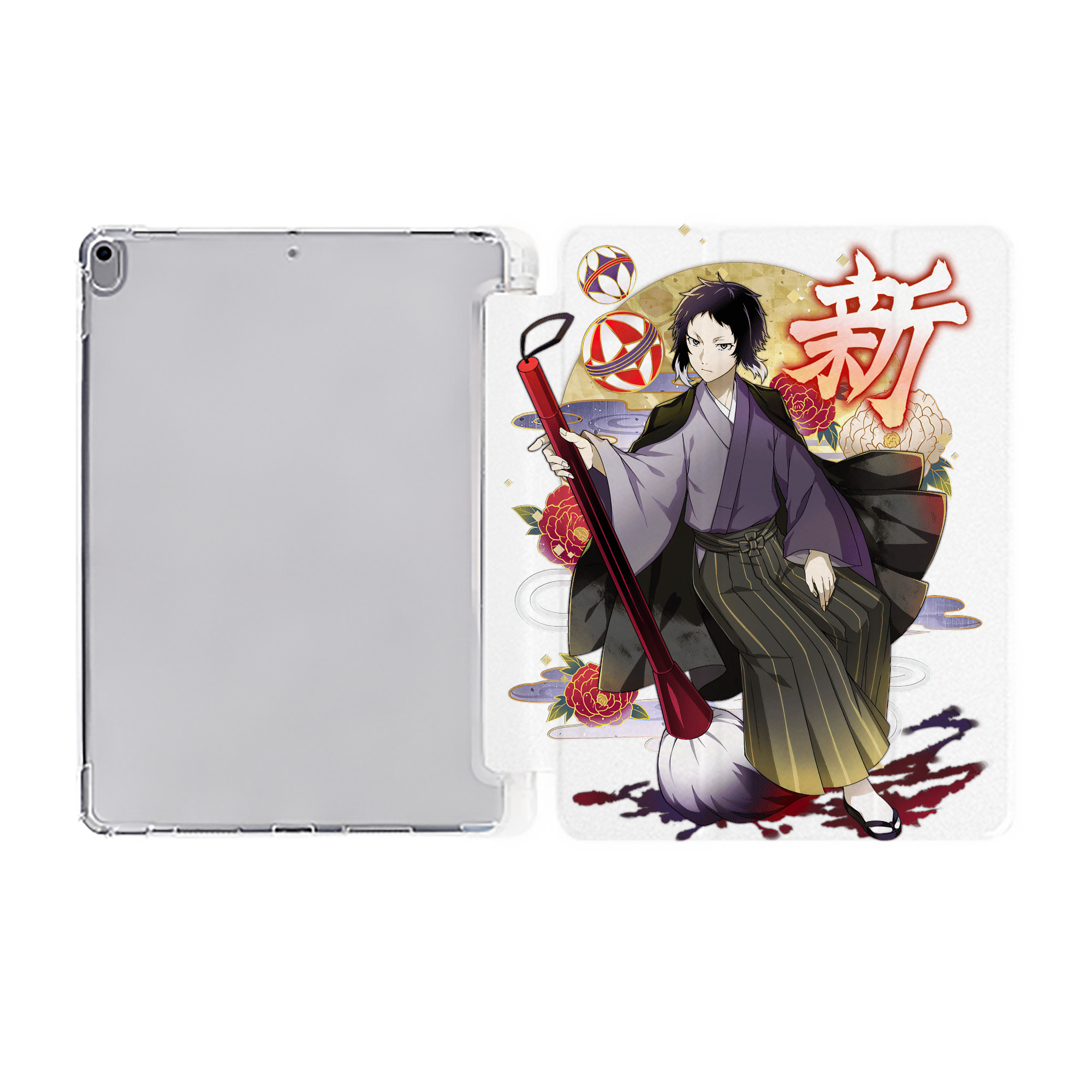 （画像用） 文豪ストレイドッグス Bungo Stray Dogs IPad ケース ペン収納付き 三つ折りスタンド PUレザー×シリコン 対応機種9.5/10.5/10.9インチ
